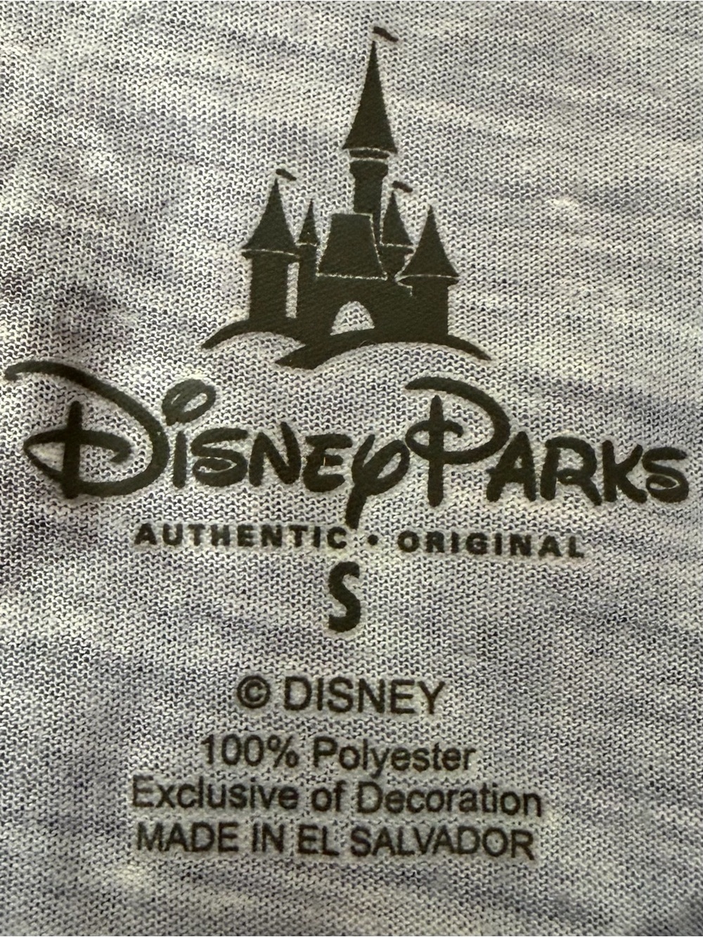 Disney Parks Blue Heathered Dolman Cap Sleeve Top Minnie Camera Castle S EUC AOP - Picture 7 of 16